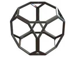Wireframe Shape Truncated Cube 3D print model