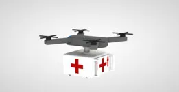 First aid kit container for a drone