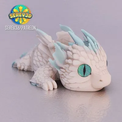 Baby Air Elemental Dragon - Articulated Fantasy Figure - No Supports 3D Print STL/3MF — Image 2 of 8