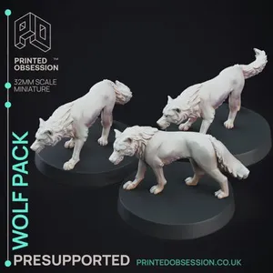 Wolf Pack - 3 models - PRESUPPORTED - 32mm scale