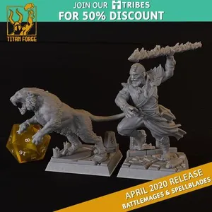 Fire Mage - Battlemages & Spellblades - Titan Forge Miniatures April 2020