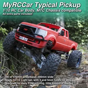 1/10 Typical Pickup Body for MyRCCar MTC Chassis with Rigid Axles or Independent Suspension System
