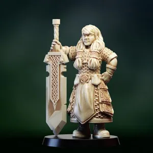 Dwarf warrior girl with great sword