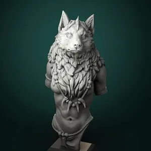 Oleana the Werewolf Queen bust pre-supported