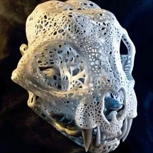 Filigree Anatomical Bobcat Skull - Pre-supported STL