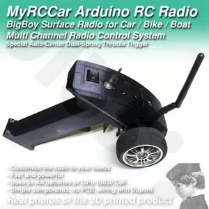 MyRCCar Arduino Surface Radio for RC Car / Bike / Boat. "BigBoy" Multi Channel Radio Control System, including Transmitter and Receiver