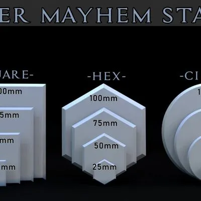 Standard bases(25,50,75,100mm/ Hex, round, oval, square, rectangle
