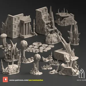 Tulipa, Evolved Infestation. 3D Printing Designs Bundle. Tyran / Scifi / Xenos Buildings. Terrain and Scenery for Wargames