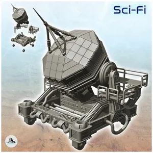 Large space broadcasting antenna on wheeled platform (9) - Future Sci-Fi SF Infinity Terrain Tabletop Scifi
