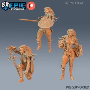 Elf Fighter Female Player Cahracter Set / Elvish Girl / Elven Warrior / Forest Guard / Medieval Encounter