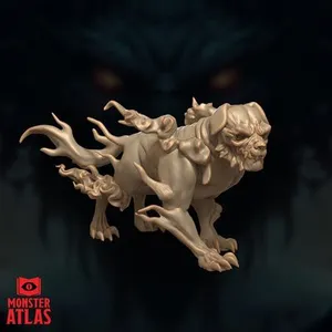 Shadow Mastiff Fiend | DnD 5e STL Miniature | 32mm Resin
