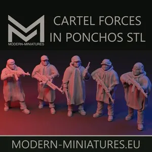 Cartel Miniatures wearing ponchos set 1 of 2. 28mm gangster miniatures