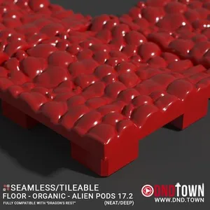3D Modular Dungeon Tile: Floor - Organic - Alien Pods 17.2 (NEAT/DEEP) - DnD Town Minis (www.dnd.town)