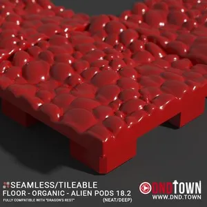 3D Modular Dungeon Tile: Floor - Organic - Alien Pods 18.2 (NEAT/DEEP) - DnD Town Minis (www.dnd.town)