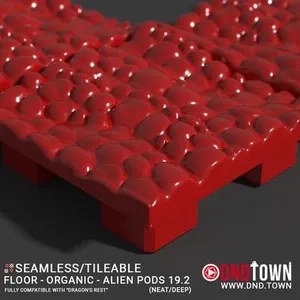 3D Modular Dungeon Tile: Floor - Organic - Alien Pods 19.2 (NEAT/DEEP) - DnD Town Minis (www.dnd.town)