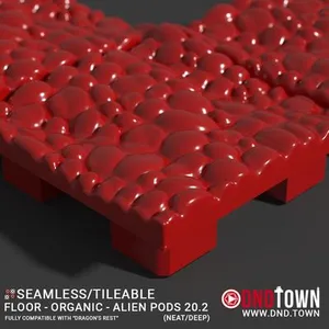 3D Modular Dungeon Tile: Floor - Organic - Alien Pods 20.2 (NEAT/DEEP) - DnD Town Minis (www.dnd.town)