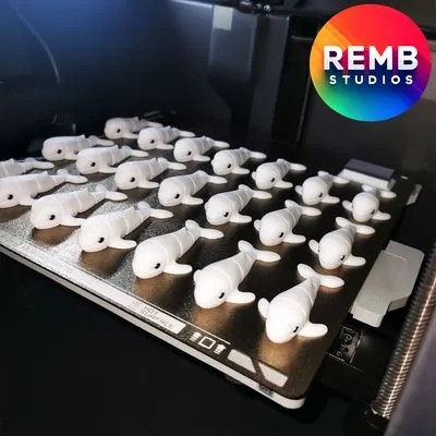 Flexi Beluga Whale Remb Studios, STL file for 3D printing, STL print files, Print in Place — Фото 7 из 13