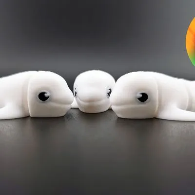Flexi Beluga Whale Remb Studios, STL file for 3D printing, STL print files, Print in Place — Фото 3 из 13