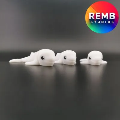 Flexi Beluga Whale Remb Studios, STL file for 3D printing, STL print files, Print in Place — Фото 13 из 13
