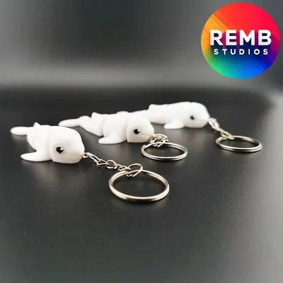Flexi Beluga Whale Remb Studios, STL file for 3D printing, STL print files, Print in Place — Фото 8 из 13