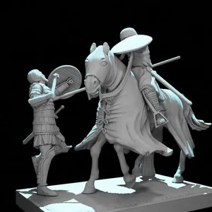 Diorama - Medieval Crusader Knight killing russian