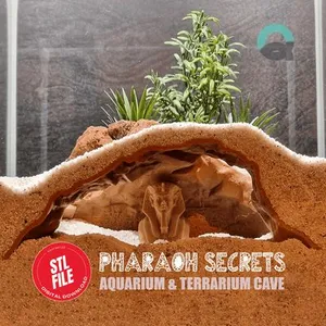 Underground Reptile and Fish Cave - Egypt Theme, Aquarium & Terrarium Decor, Grotto for Pet Hide and Observation