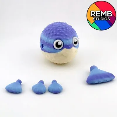 Cute Flexi Pufferfish | Print-in-place | No Support — Image 7 of 8