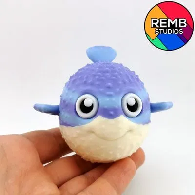Cute Flexi Pufferfish | Print-in-place | No Support