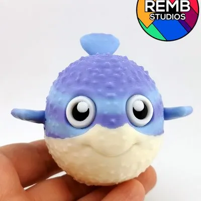 Cute Flexi Pufferfish | Print-in-place | No Support — Image 6 of 8