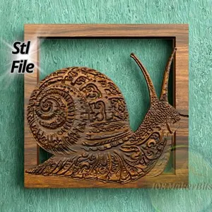 Aztec Snail Relief Panel | CNC Router for Wood Model | Tribal Decorative Bas-Relief STL