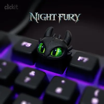 Light Fury & Night Fury Keycap Pack | 3D Printable Artisan Keycaps — Фото 2 из 5