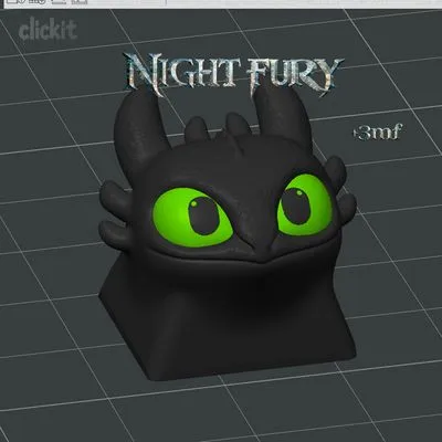 Light Fury & Night Fury Keycap Pack | 3D Printable Artisan Keycaps — Фото 4 из 5