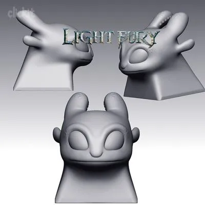 Light Fury & Night Fury Keycap Pack | 3D Printable Artisan Keycaps — Фото 5 из 5
