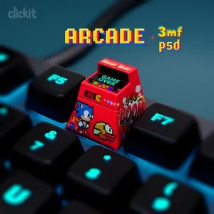 Arcade Machine Keycap | Retro Gaming Artisan Keycap | 3D Printable Keycap