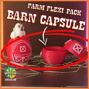 Barn Capsule Flexi Figure - Farm Flexi Pack Part 1 - Keychain, No Supports 3D Print STL/3MF
