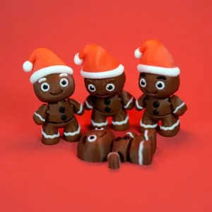 Flexi Gingerbread Men | Print-in-place | No Support