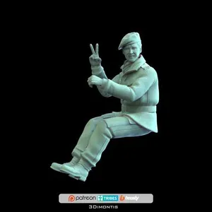 WW2 British Airborne Driver STL Paratrooper Soldier Figurine 3D print model