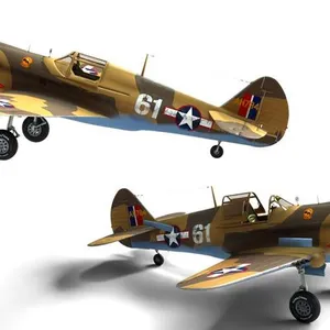 Desert Warhawk Fighter Aircraft | Fully Rigged | Game Ready Military 3D Model”