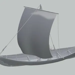 Windrider Classic Sailboat (Rigged) with Rudder 3D Print Model (Separated Parts)