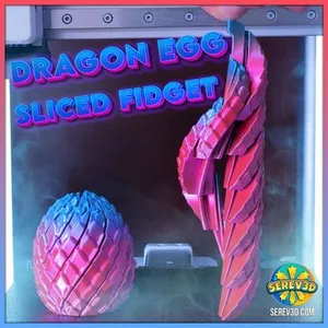 Dragon Egg Sliced Fidget - Sensory Twist & Slide Toy, Small & Large Versions STL/3MF