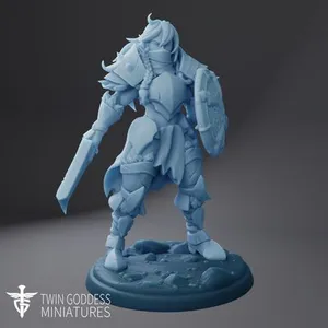 Lazga the Orc Warrior ( Female Orc Soldier / Orc Fighter / Orc Warrior with Sword & Shield / Female Orc Cleric / Paladin / Worlds Beyond Brawl / One Page Rules OPR Compatible )