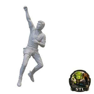 Free Solo Climber Reaching for the Next Hold – Dynamic Climbing Miniature STL for 3D Printing
