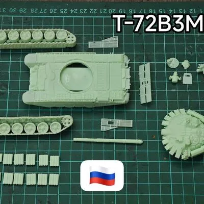 Russia T-72B3M with Relikt ERA and Cope Cage — Scalable 1/144 to 1/35 Modern Russian MBT (1/100 Default scalable) — Image 2 of 3