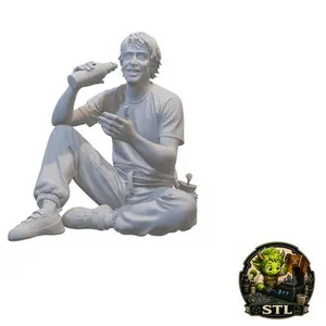 Resting Boulderer Taking a Drink Break – Climbing Miniature STL for 3D Printing