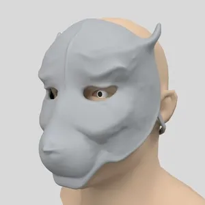 Stylized Feline Warrior Wearable Face Mask STL 3D Printable Model