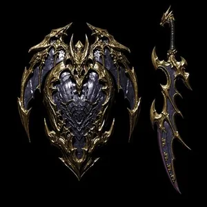 FF14 DREADWYRM SWORD AND SHIELD PREMIUM HIGH DETAIL COSPLAY BUNDLE Fan Art STL
