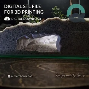 Blue Grotto Cave - Aquarium & Terrarium Wide Grotto Arch | Fish Hideout | Shrimp Shelter | Reptile Hide | Aquascaping | 3D Print STL