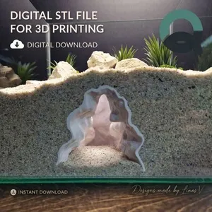 Rift Channel Cave - Aquarium & Terrarium Split Pillar Grotto | Fish Hideout | Shrimp Shelter | Reptile Hide | Aquascaping | 3D Print STL