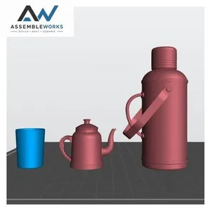 Miniature Thermos, Teapot & Cup Set – 1/12 Scale STL
