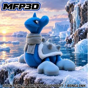ARTICULATED LAPRAS WINTER -POKEMON - MFP3D - NO SUPPORT - PRINT IN PLACE - SENSORY TOY - FIDGET